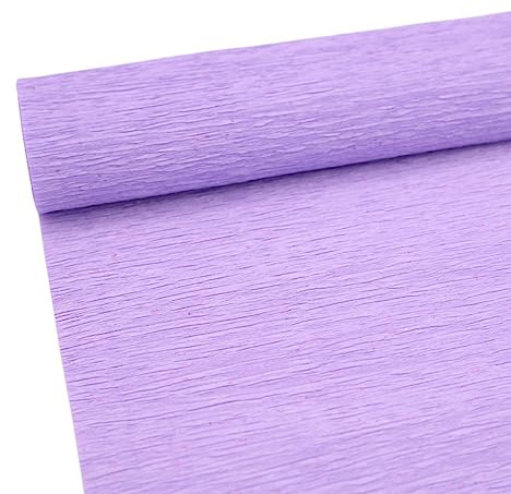 Rollo de papel crepé de alta calidad de 70 g para hacer flores, hojas de papel crepé blanco, verde, rosa, 10 pulgadas de ancho, 8 pies de longitud (lila)