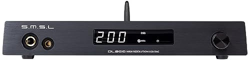 S.M.S.L DL200 Audio-Kopfhörerverstärker ES9039Q2M Chip High-End MQA XMOS PCM768kHz/32bit DSD512 USB/Optisch/Koaxial/Bluetooth Eingang THD+N 0,00006% mit Fernsteuerung