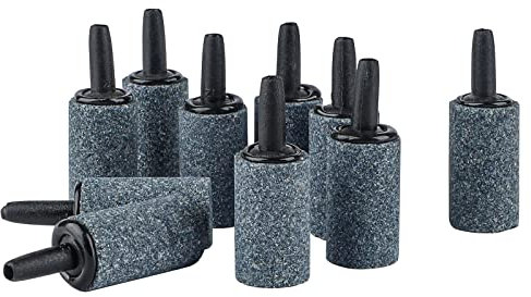 Pawfly Aquarium 2,5 cm Luftstein Zylinder Bläschenzerstäuber Blasenfreigabe-Werkzeug für Nano Luftpumpen kleine Eimer und Aquarien, 10er Pack‌