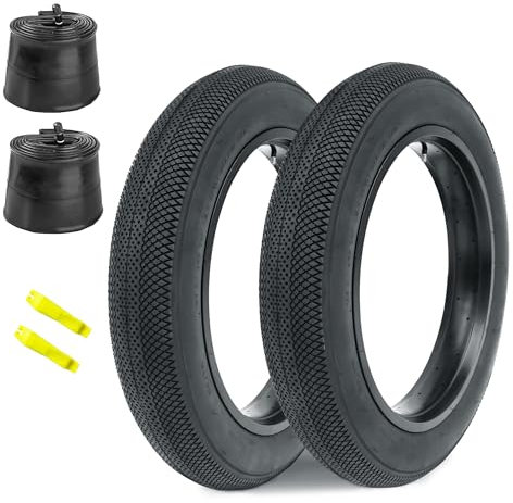 MAKELEN E-Bike-Reifen, Fat Bike-Reifen, 50,8 x 10,2 cm, mit Schläuchen, kompatibler Ersatz-Fahrradreifen für Mountainbike, Schnee und Strand, Schwarz, 2 Stück