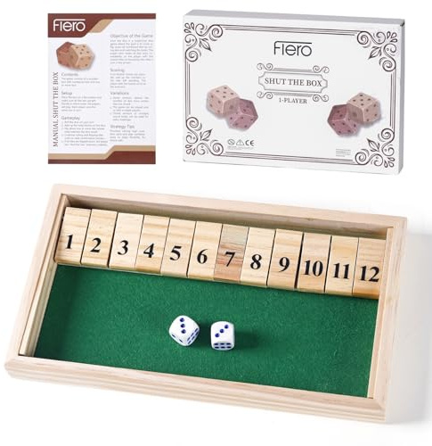 Flero Shut The Box – 1 spelare – tärningsspel – taktik- och räkspel (1–12)