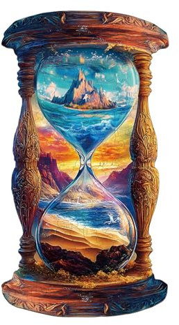 KaayeeWood Holzpuzzle Erwachsene,160 Teile Sanduhr Holz Puzzle,Einzigartige Wooden Puzzle Mit Box Aus Holz Geburtstagsgeschenk für Erwachsene und Kinder