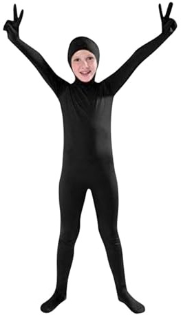 Genérico Catsuit de cuerpo completo, disfraz de escenario, mono elástico sin costuras para actuaciones de Cosplay, diseño de cara