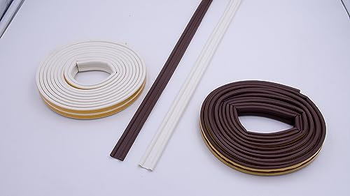 Fensterdichtung Türdichtung P-Profil-Gummi weiß-braun 2 x 4 m (Weiß)
