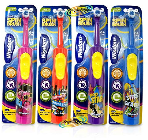 Wisdom Electric Kids Toothbrush with Spin Brush Whitening Battery 6+Years(Random Color)