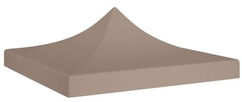 vidaXL Toit de Tente de Réception Toile de Toit de Chapiteau Remplacement de Toit de Tente Escamotable Pavillon de Jardin 3x3 m Taupe 270 g/m²