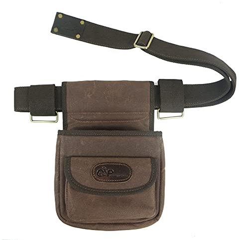 Sporting Clays Shooting Canvas 50+ Cartridge Shell Pouch Waist Munition Bag (Coffee)