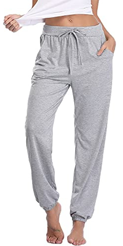 Nieery Pantaloni Pigiama Donna Leggero Cotone Casual Casa con Coulisse e Tasca