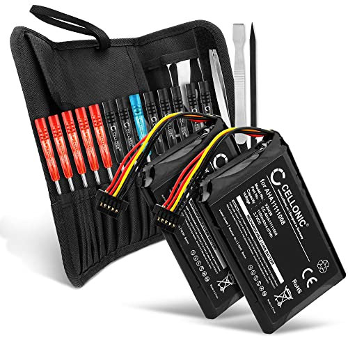 CELLONIC, Battery for Navigation, compatible with TomTom Go Premium X, 5000, 5200, 6000, 4PL60 (3.7V, 1100mAh) 2 Pieces + 23-piece tool set