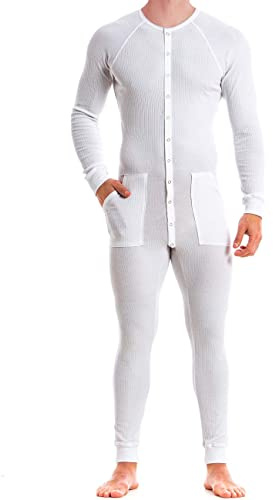Muscle Alive Henley kortärmad tröja för män superbekväm stretchig bomull rapa, 1307 vit, M
