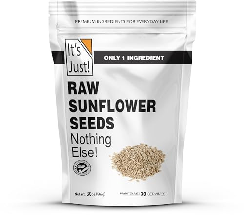 It's Just - Raw Sunflower Seeds, 1.88lbs, Product of Bulgaria, Unsalted, Shelled, Perfect for Baking, 30oz