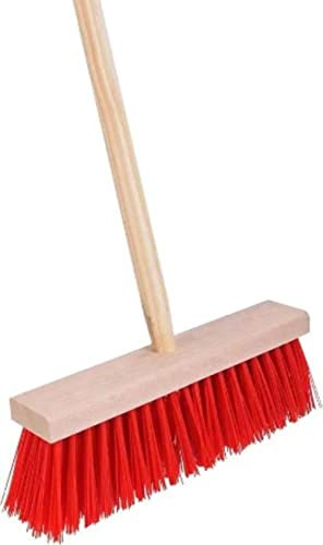Synx Tools Hard Garden Broom Nylon - 30 cm - Street Broom - Brooms - Sweeper - Outdoor Broom with handle 120 cm - Cleaning products - Scrubber brushes