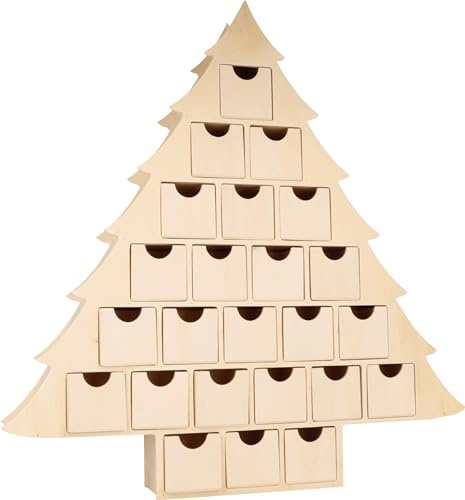 Adventskalender julgran 45 x 43,5 x 6,5 cm