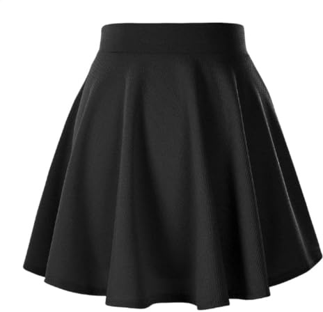 Cegerne Mujer Niña Mini Falda Skater Acampanada Falda Casual Colegial Falda Tenis Falda Plisada, Negro, S