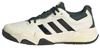 adidas Homme Solematch Control 2 Tennis Shoes, Off White/Silver met./Aurora Ivy, 43 1/3 EU