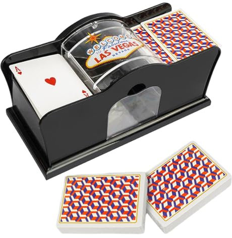 Générique Mélangeur De Cartes Manuel - Mélangeur De Cartes À 2 Plats | Machine À Mélanger Les Cartes pour La Maison, Les Fêtes | Manuel Mélangeur pour Cartes Classiques Bridge Et Poker
