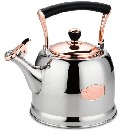 3LEdelstahl-Wasserkocher für Camping, Tee in Teekanne mit Griff, Induktionskochfeld und Gasherd, pfeifende Küche