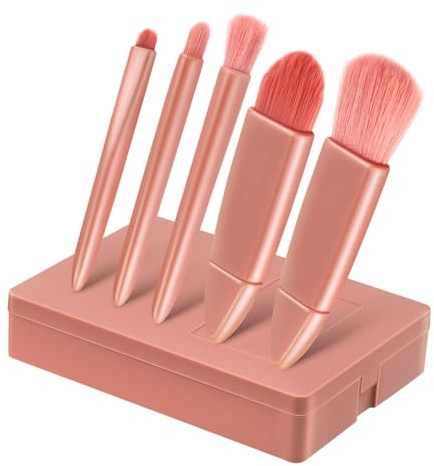 Ipetboom Brochas de Maquillaje Portátil Brocha para Base para Sombra de Ojos de Maquillaje de Viaje