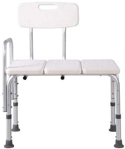 SUPBEI Banco de Transferencia para bañeras y duchas, Banco de Ducha Ajustable y Asiento de baño con Respaldo, Asiento Antideslizante, Silla de Banco de Ducha,Blanca