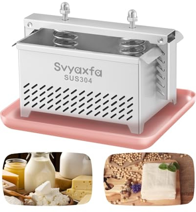 Tofu Press Stainless Steel Paneer Maker - Cheese Press Prensa Para Queso for Homemade Tofu, Paneer，Easy to Use and Clean, Tofu Press Dishwasher Safe, BPA Free Food Strainer