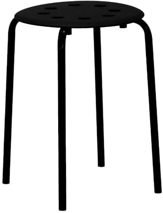 Toscohome Tabouret Noir empilable avec Pieds en métal 41x45H cm