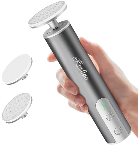 Kredioo Lima Eléctrica Para Pies Recargable, Removedor Eléctrico de Callos con Batería, con 2 Brocas de Cristal de Nanotecnología, Manicura Pedicura, Pulir Callos y Piel Muerta, Lima Pies Durezas