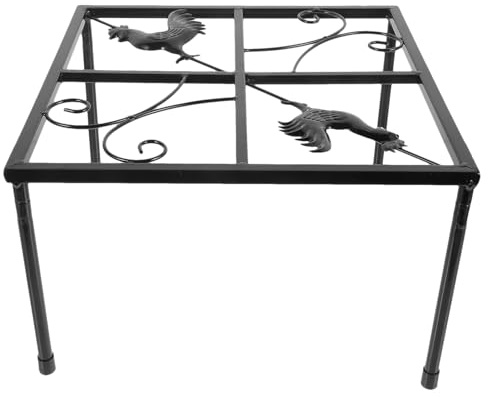 Yardenfun Metal Chicken Feeder Stand Iron Rack for Coop Waterer Holder Square Support Frame Easy to Install for Poultry and Animals Indoor Outdoor Use