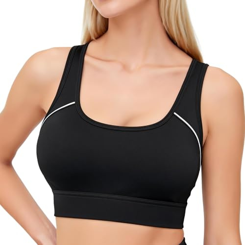 ABOHU Reggiseni Sportivi Senza Ferretto, Reggiseni Sportivi Donna Push Up Comfort con Ganci e Passanti, Reggiseno Sport Privo di Cuciture a Fili Liberi, per Allenamento Running Boxing L