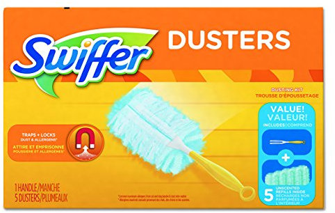 Swiffer Unscented Duster Kit, 1 Yellow handle and 5 blue dusters