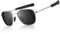 SUNGAIT Herren Militär Sonnenbrille Polarisierte Pilot Style - Bajonett-Tempel Silber/Grau A285
