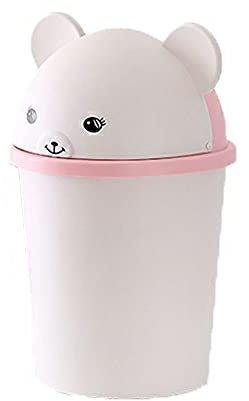 Pattumiera per Uso Domestico Cameretta per Bambini Soggiorno Secchio per Carta di Grande capacità con Coperchio Pattumiera da Cucina Cestino per Carta Igienica da Bagno Rosa 10L