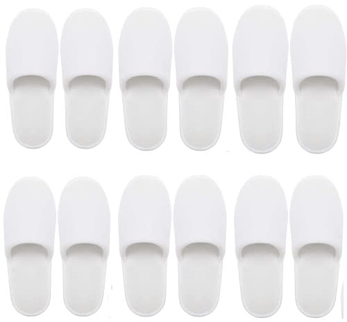 Bkrdty Hôtel des Chaussons 6 paires Pantoufles Jetables Polaire Corail Moelleux de Taille Générale Chausson Spa Fermé Lavables et Réutilisables pour Salle de Bains Maison Voyage Mariage