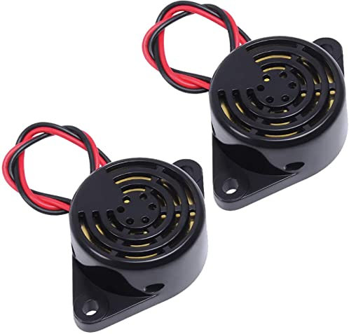DONGKER 2PCS Summer Alarm Elektronischer Piepton Summer DC 3V 12V 24V Aktiver Piezo Summer 100dB Ton Alarm Ringer Dauerton