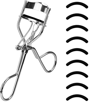 zalati Lash Eyelash Curler with 10pcs Silicone Pressure Refill Pads High-On Clip with Comfort Grip