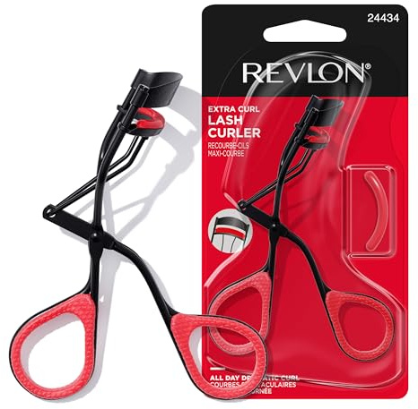 Revlon Extra Curl Lash Curler, Gives an All Day Dramatic Curl, with Finger Grips for a Non Slip Grip, Easy to Use (Pack of 1)