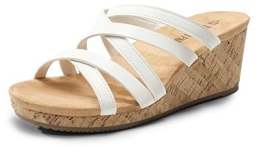 DREAM PAIRS Womens Open Toe Espadrilles Sandals,White,6