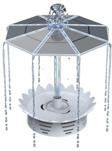 AISITIN Fontaine Solaire d'extérieur 3,5 W 2024 avec Panneau Solaire Amovible pour étangs, Jardins, salles de Bains pour Oiseaux, étangs