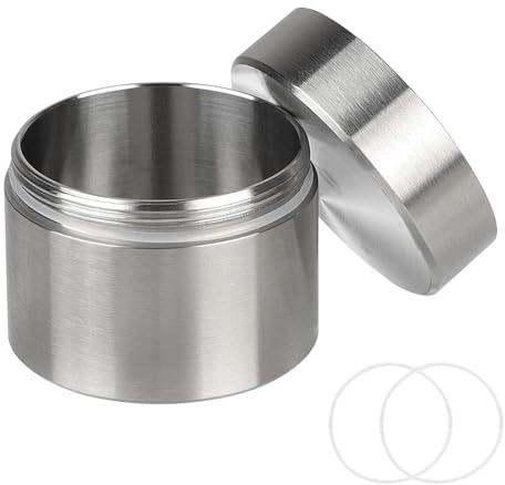 Lalago 10 ml rostfritt stål förseglingslåda, teburkar rostfritt stål, pillerask, tebladbehållare, kaffeburk, mini bärbar låda för affärsresor och hemmakontor