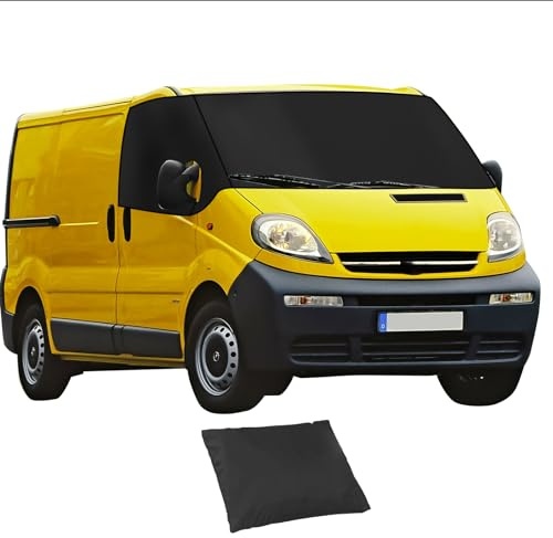 luolety Front Windscreen Wrap Cover for Vauxhall Vivaro 2001-2014, 600D Blackout Waterproof Front Window Sunshade Screen Wrap Cover Car Windshield Cover for Opel Vivaro 2001-2014