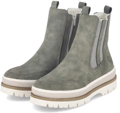 Rieker Mujer Y6271 Chelsea Boot, Verde, 38 EU, verde, 38 EU