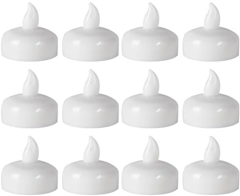 Poludatly White Floating Candles | LED Water Candles Floating Tea Lights - 12X Flickering Tea Lights Water Activated, Table Centerpieces for Home Pool Hot Tub, Party Supplies