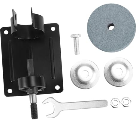 Veemoon Base para Taladro Eléctrico Fijo Soporte Metálico y Abrasiva Verde para Afilado y Pulido, Portátil y Compatible Brocas 13 Mm, Uso Manual para Talleres y Bricolaje