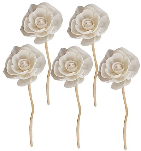 TOPPERFUN Difusor De Aromas De Ratán con Flores Simuladas Y Expansión De Fragancia 5 Unidades Varillas Aromáticas De Flores Varillas De Repuesto Varillas Difusoras De Aromas Difusor De