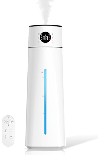 Luftbefeuchter Schlafzimmer 8L, Ultraschall Top-Fill Humidifier für Baby Kinderzimmer Pflanzen mit Fernbedienung Nachtlicht 80H, Leise Raumbefeuchter, Timer, Intelligente Luftfeuchtigkeitskontrolle