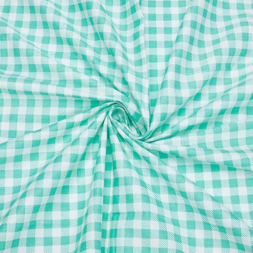 PH PandaHall Tela de popelina de algodón de 1 m x 1,6 m, tela de algodón a cuadros verde tartán por yarda, telas a cuadros para coser colchas, manteles, cortinas, decoración del hogar