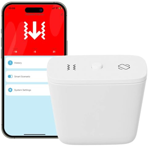 Acmerota Zigbee Sensore di vibrazione Mini rilevatore di rottura vetro senza fili Vibrazione Tilt Drop 3 IN 1, sensore di vibrazione allarme finestra, sensibilità regolabile impermeabile IP67