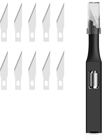 Cuchillo De Precisión,1pc Cutter Con 10 Cuchillas De Recambio,Cutter Modelismo Profesional, Cuchillos De Arte De Precisión,Para Cortar Modelos,Bricolaje, Arte, Modelado