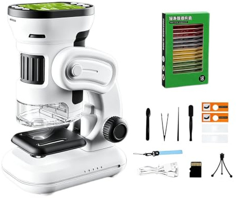 Microscope numérique Photo vidéo avec écran, visionneuse LED Rechargeable 1000X pour étude de Diapositives, Examen détaillé, Inspection, Microscope Portable, loupe d ' Affichage, observateur Outil