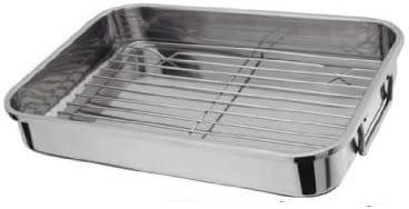 Extra Large Size 42X31CM Stainless Steel Roasting Tray with Grill by Prima