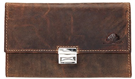 Greenburry Kellnerbörse 1785A Geldbörse für Gastronomie aus 100% Rindleder im Vintage-Look Braun